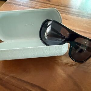 Stylish Black Sunglasses with White Case